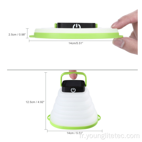 USB Solar Charging Colapsible Lumière LED